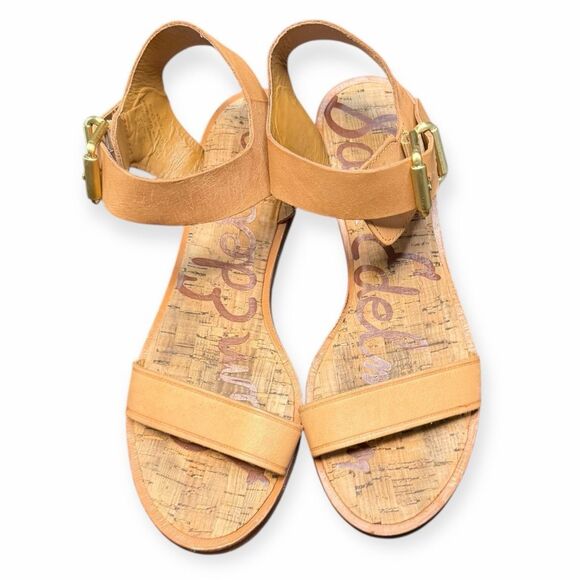 SAM EDELMAN Women’s Tan Leather Trina Block Heel Sandals Size 7M - Picture 6 of 8